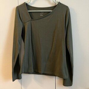 A New Day Asymmetrical Neckline Long Sleeve Top